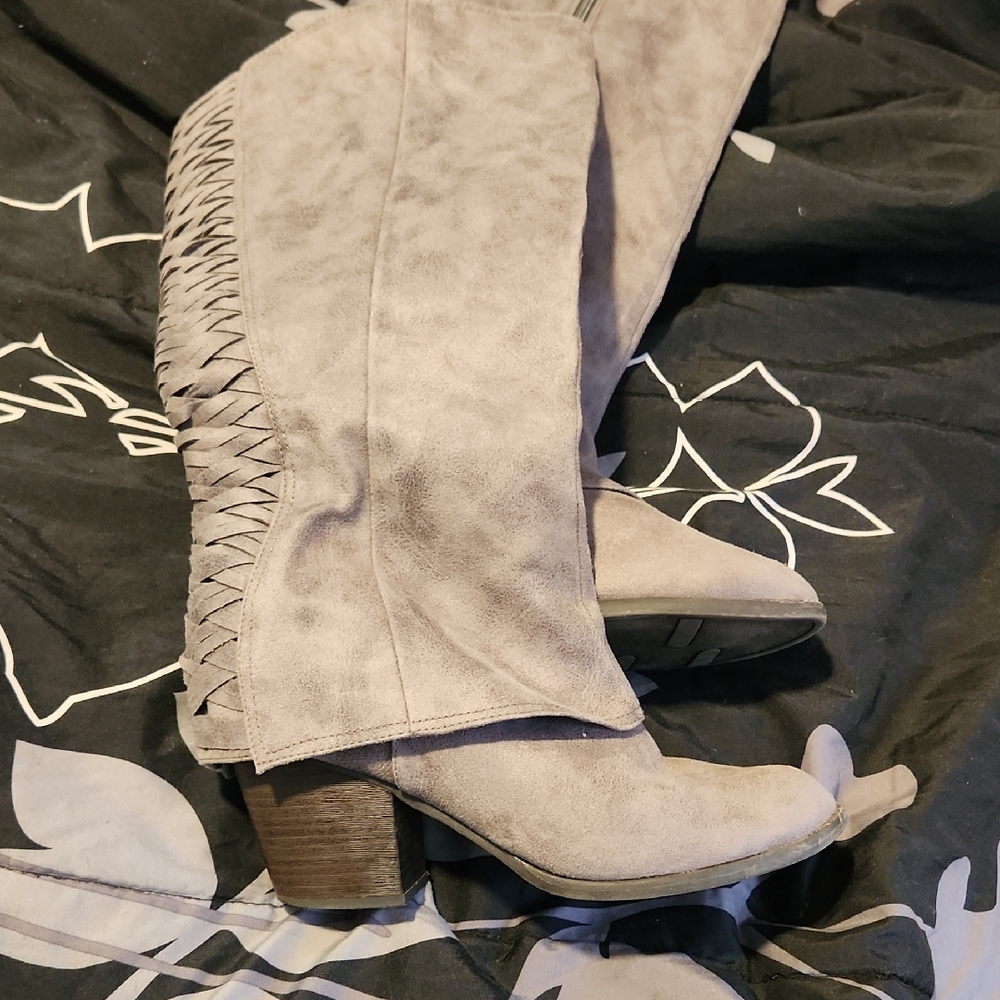 Fergalicious Women's Taupe Heeled Boots